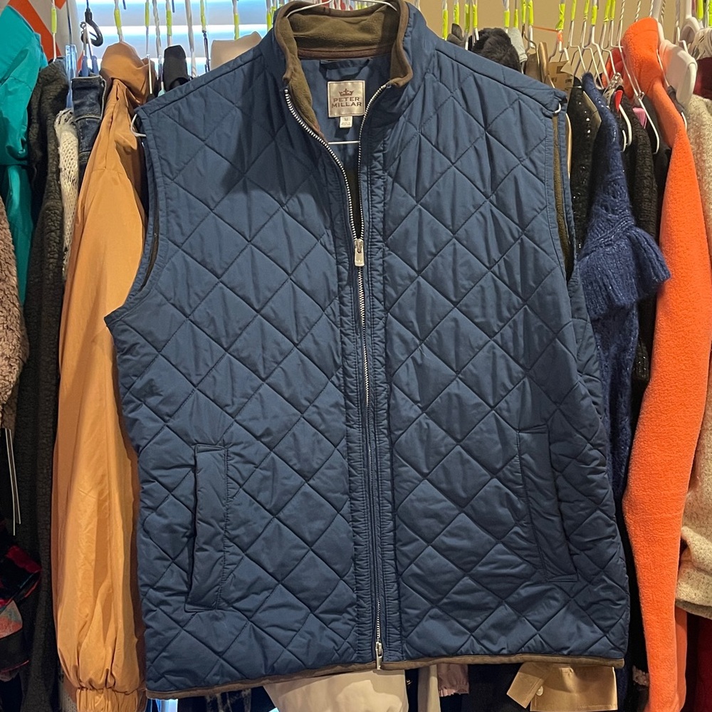 Peter Millar Navy Quilted Vest